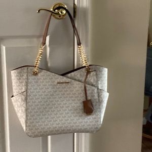 Michael Kors White Logo Purse